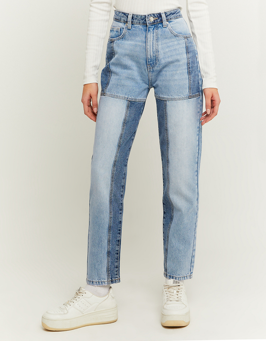 High Waist Patchwork Mom Jeans | TALLY WEiJL