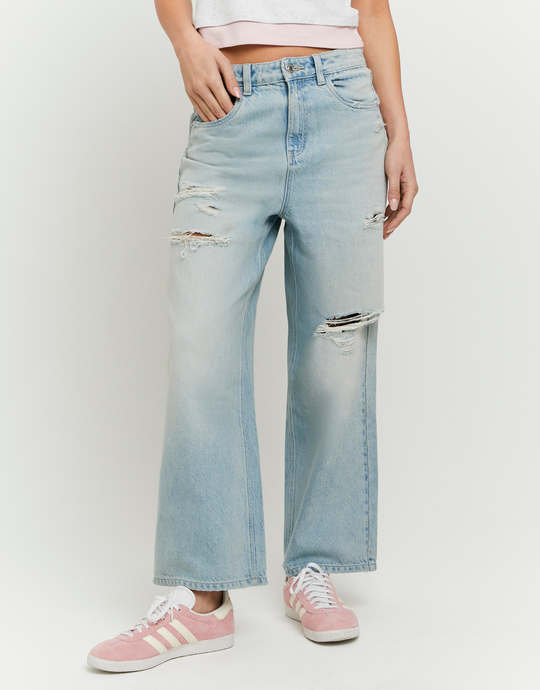 Hellblaue Mid Waist Barrel Jeans | TALLY WEiJL