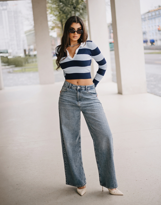 Blue Loose Baggy Jeans | TALLY WEiJL