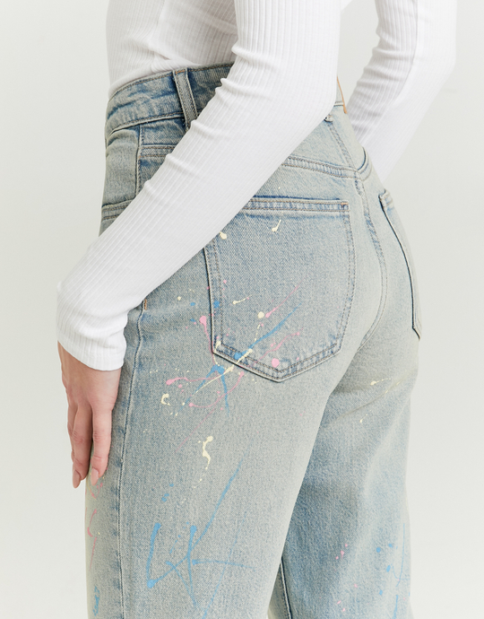 Hellblaue High Waist Straight Leg Jeans | TALLY WEiJL