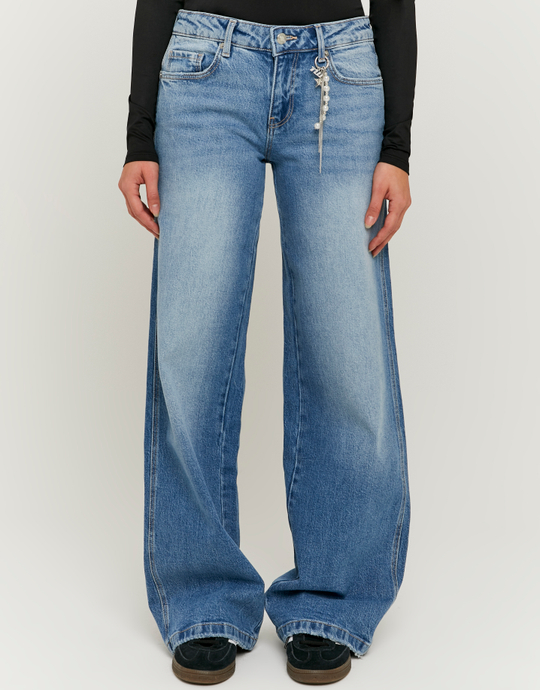 Blue Low Waist Straight Leg Jeans | TALLY WEiJL