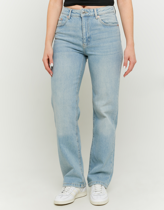 Hellblaue High Waist Straight Leg Jeans | TALLY WEiJL