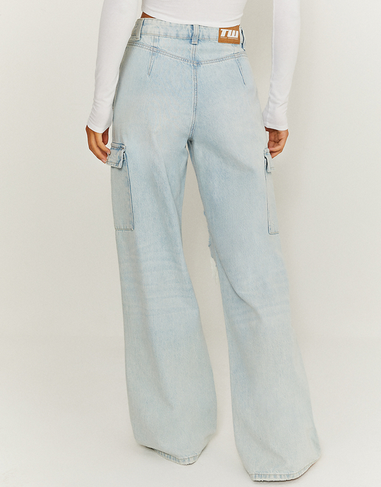 Jeans Cargo Wide Leg con Strappi | TALLY WEiJL