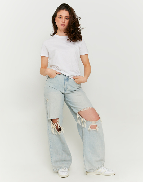 Jeans Baggy a Vita Media con Strappi | TALLY WEiJL