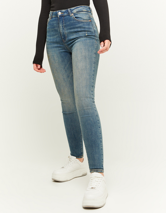 Blaue High Waist Skinny Jeans | TALLY WEiJL