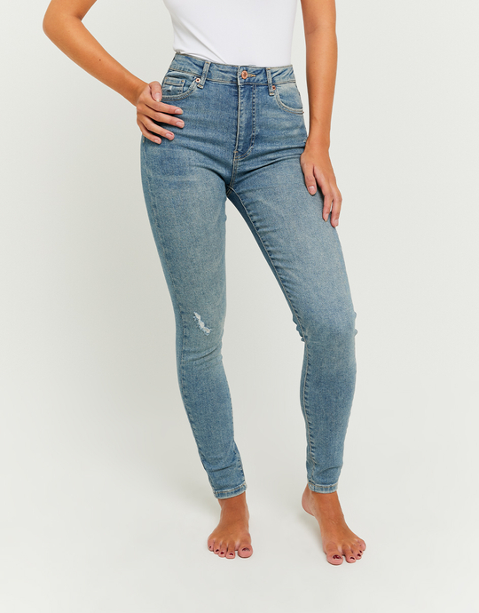Blue High Waist Skinny Jeans | TALLY WEiJL
