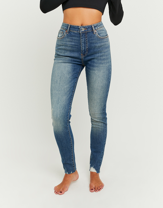 Blue High Waist Skinny Jeans | TALLY WEiJL