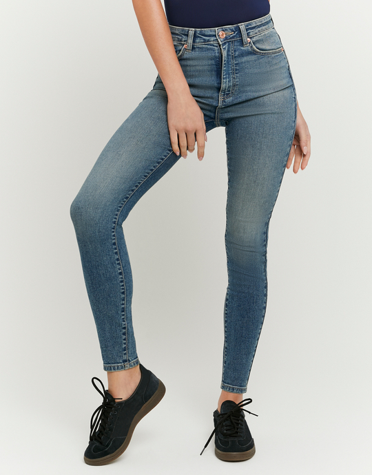 Blaue High Waist Skinny Jeans | TALLY WEiJL