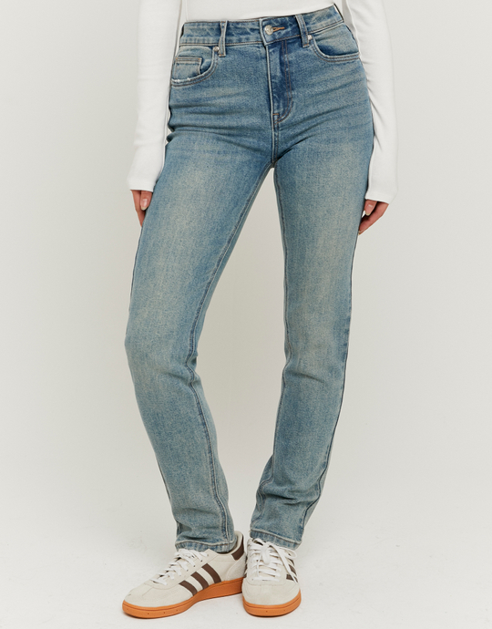 Blue Mid Waist Slim Jeans | TALLY WEiJL
