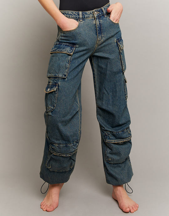 Mid Waist Cargo Parachute Jeans | TALLY WEiJL