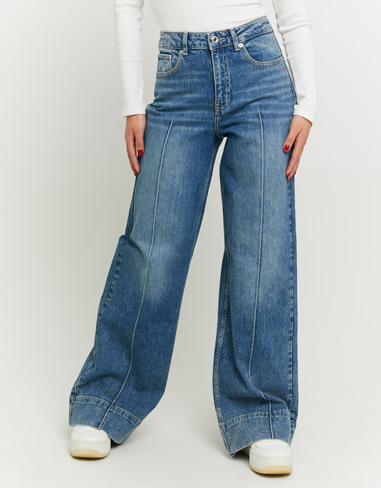Blaue High Waist Wide Leg Jeans | TALLY WEiJL