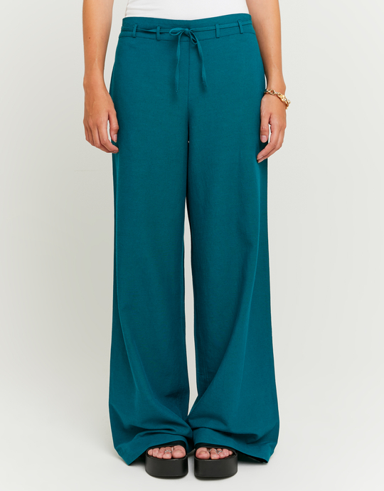 Παντελόνι Wide Leg Λινό Πράσινο | TALLY WEiJL