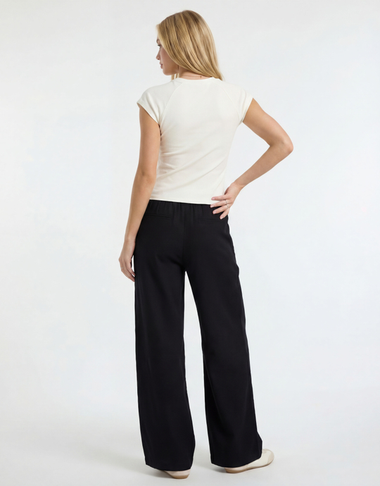 Black Wide Leg Trousers | TALLY WEiJL