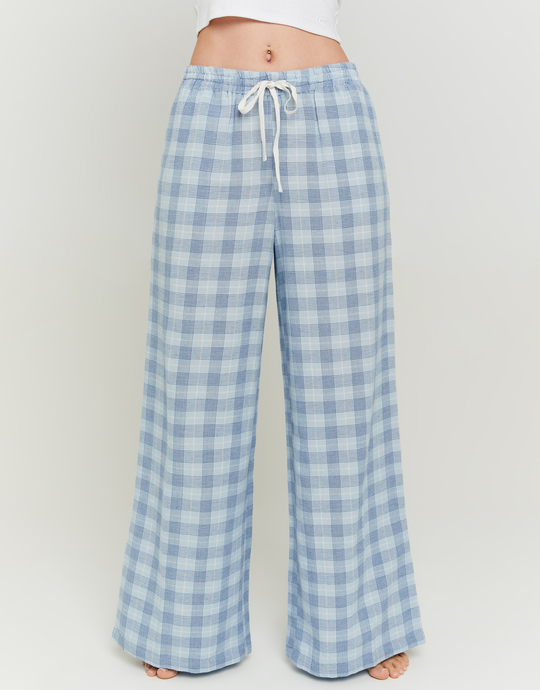 Wide Leg Leinenhosen mit Karomuster | TALLY WEiJL