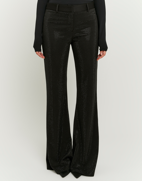 Pantaloni Flare Neri Con Strass | TALLY WEiJL