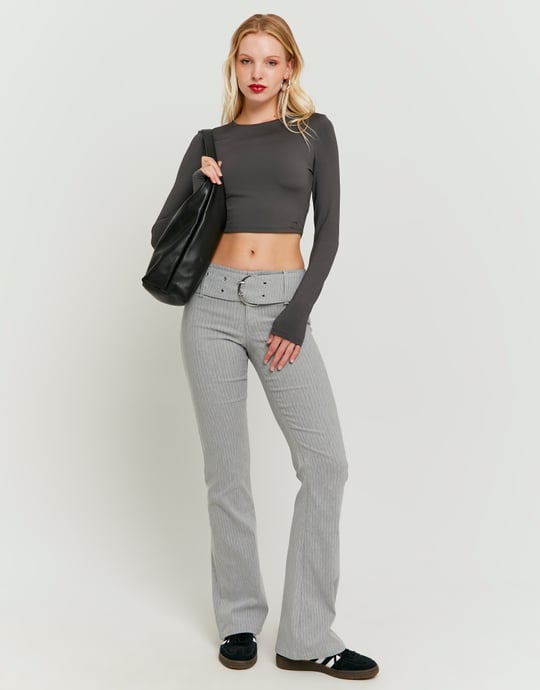 Flare Low Waist Trouser with belt | TALLY WEiJL