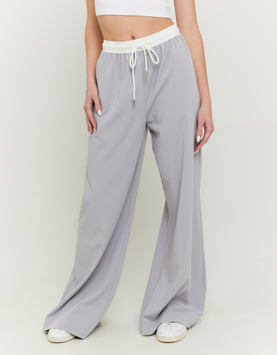 Pantalon Wide Leg Gris Taille Mi-Haute | TALLY WEiJL