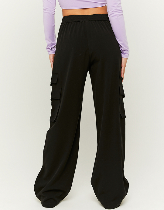 Pantalon Cargo Large Noir | TALLY WEiJL