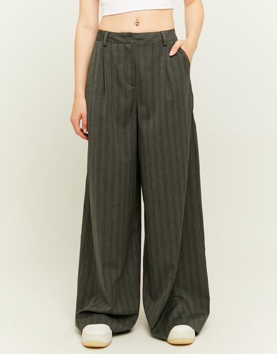 Grey Wide Leg Tailoring Trousers | TALLY WEiJL