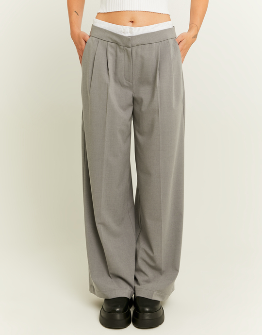 Hellblaue Hose mit weitem Bein und doppeltem Bund | TALLY WEiJL