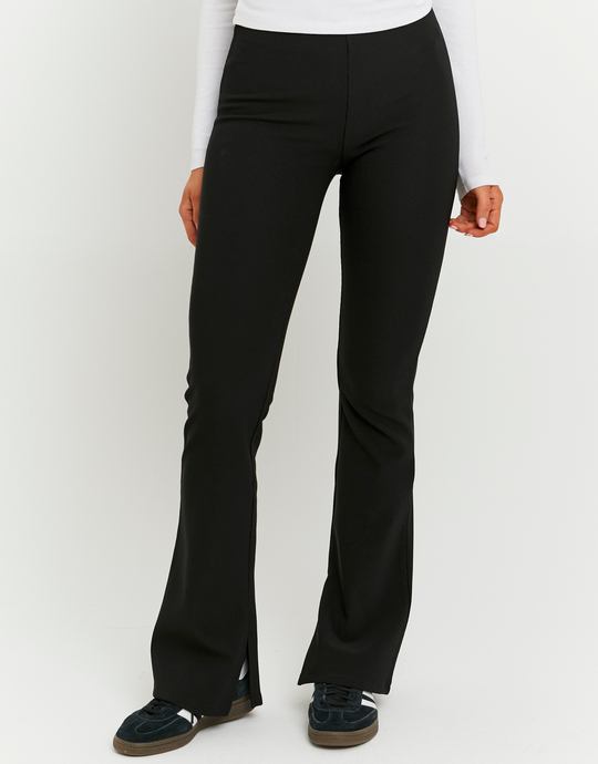 Black Low Waist Flare Trousers | TALLY WEiJL