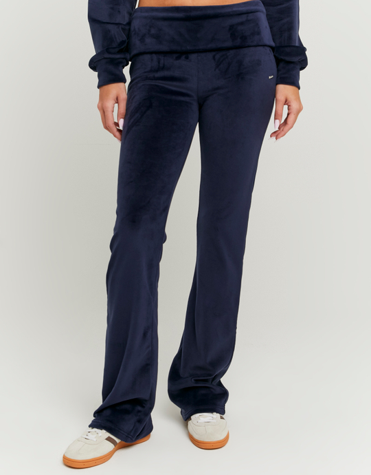 Blue Velvet Mid Waist Jogger | TALLY WEiJL