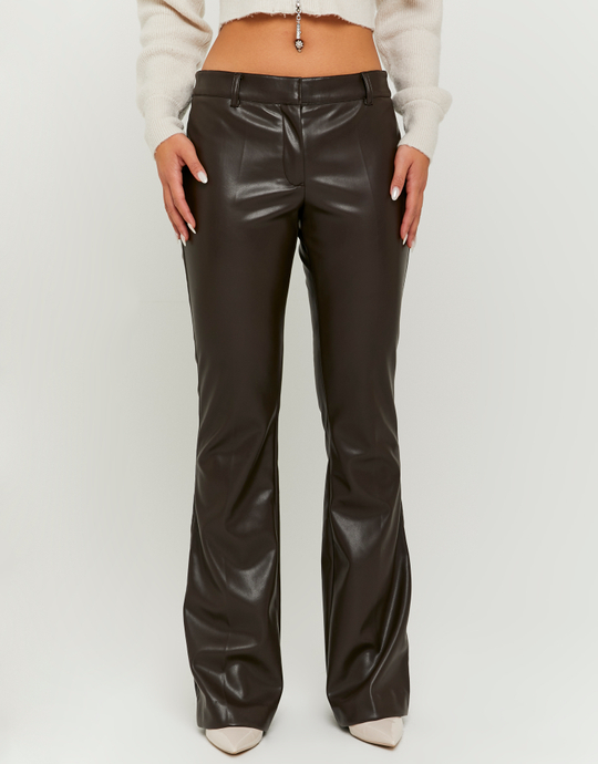 Brown Mid Waist Flare Trouser | TALLY WEiJL