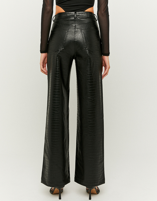Pantaloni In Ecopelle Coccodrillo Neri  | TALLY WEiJL
