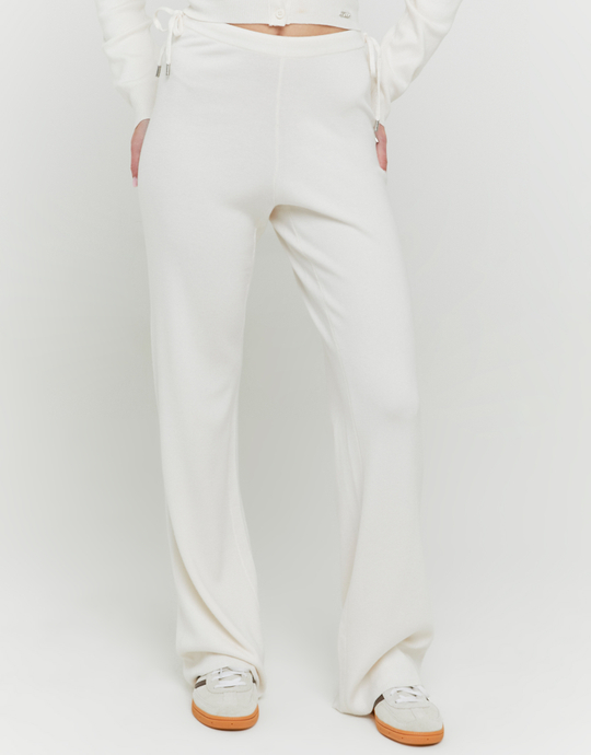 White Knit Trousers | TALLY WEiJL