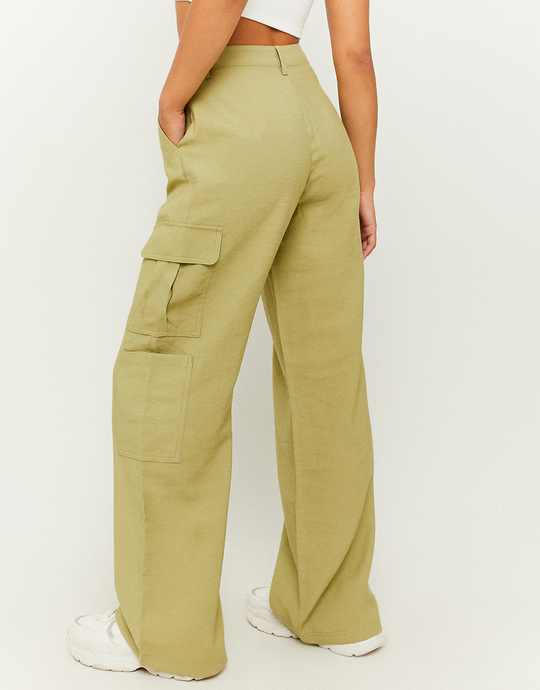 Zielone spodnie bojówki z wysokim stanem | TALLY WEiJL