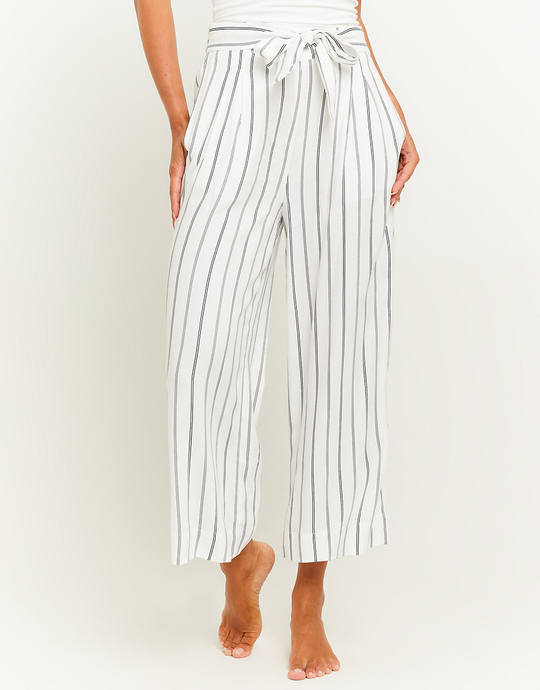 Pantalon Rayé  Wide Leg avec Taille Élastique | TALLY WEiJL