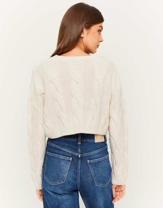 Beige Cable Knit Jumper | TALLY WEiJL