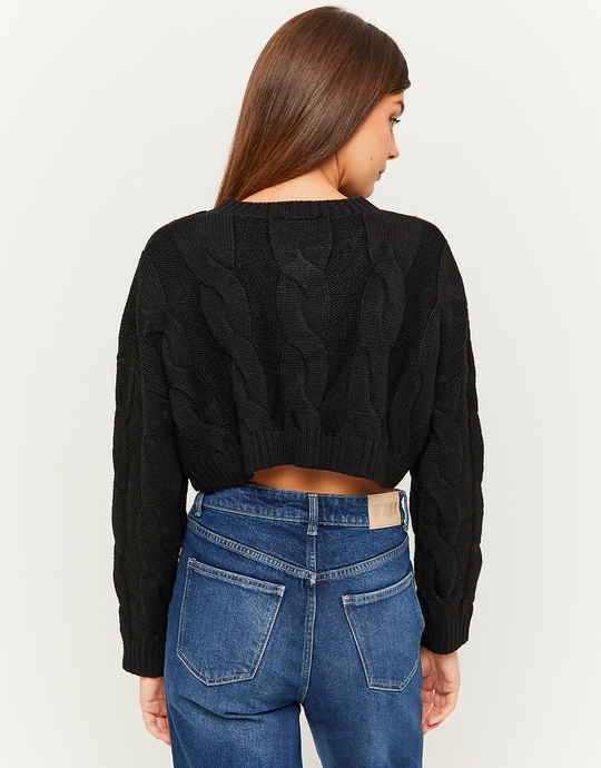 Pull en maille torsadée noir | TALLY WEiJL