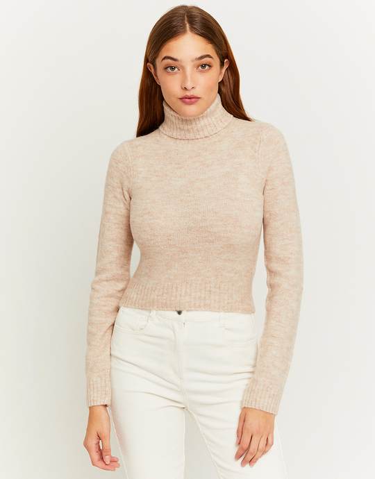 Beigefarbener Pullover mit Rollkragen | TALLY WEiJL