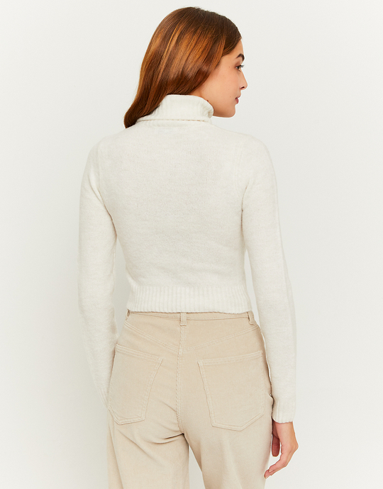 White Cropped Turtle Neck Jumper | TALLY WEiJL