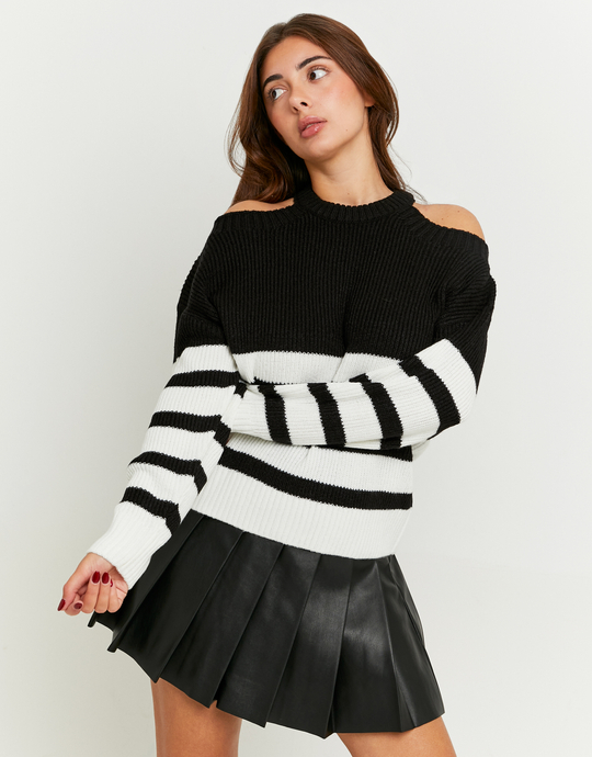 Striped Jumper with Shoulder Cut Outs | TALLY WEiJL