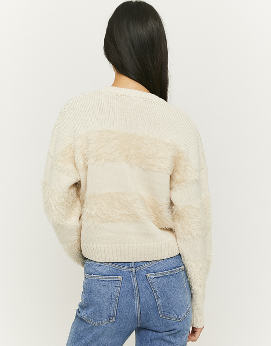 Pull à Bandes Fluffy Beige | TALLY WEiJL