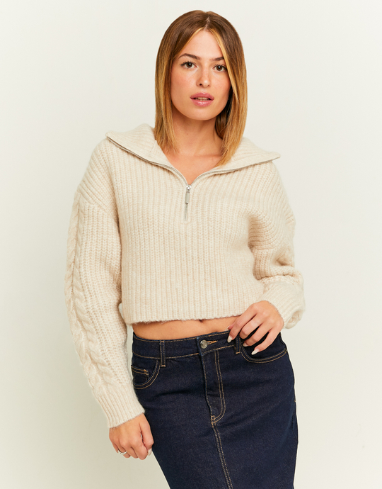 Pull Blanc Zippé | TALLY WEiJL