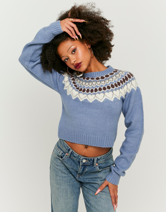 Blue Cropped Jumper | TALLY WEiJL