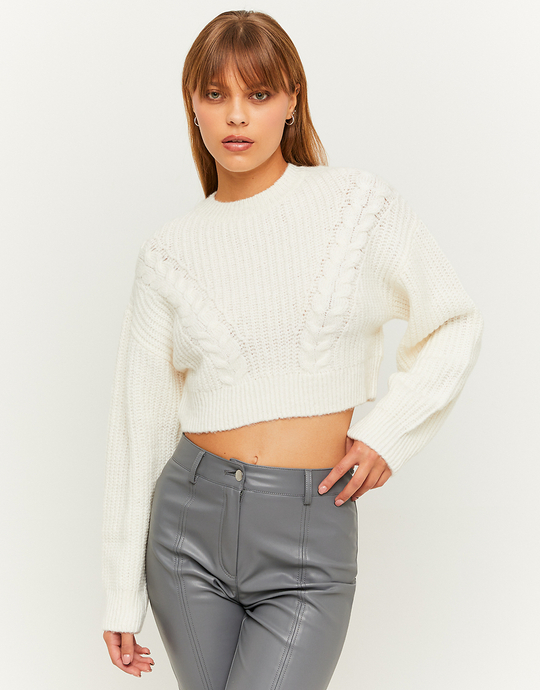 Beige Cropped Pullover | TALLY WEiJL