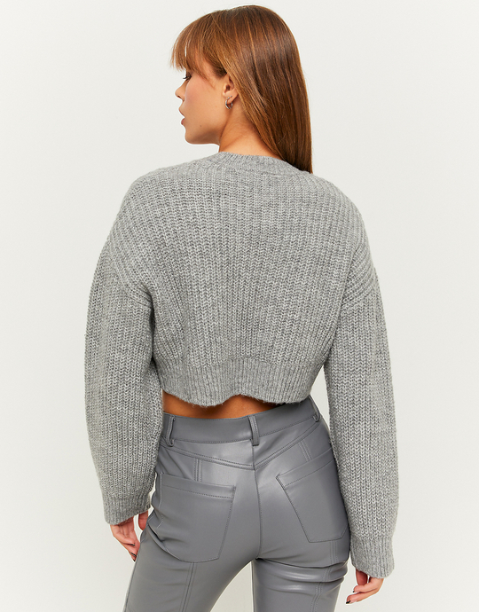 Grauer Cropped Pullover | TALLY WEiJL