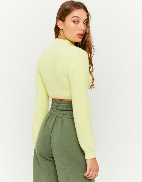 Yellow Ultra Cropped Knit Jumper | TALLY WEiJL