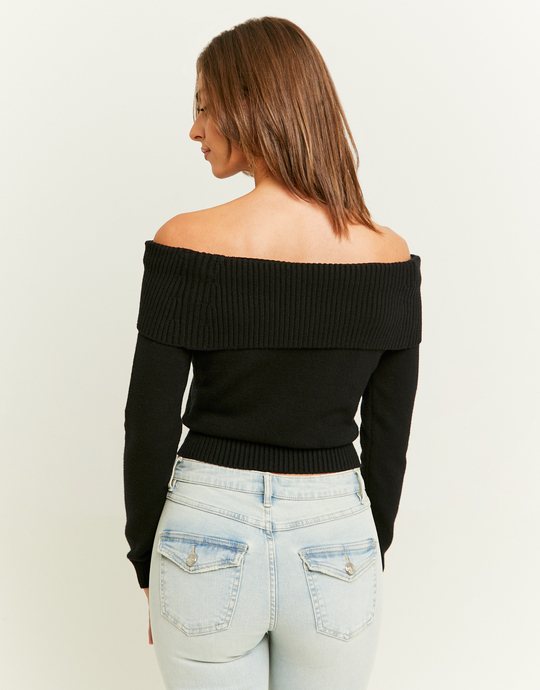 Maglione Aderente Nero Off Shoulder | TALLY WEiJL