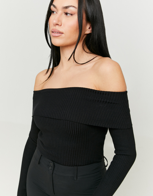 Pull Noir Épaules Dénudées | TALLY WEiJL