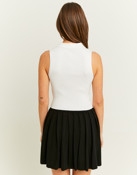 White Polo Neck Zip Up Top | TALLY WEiJL