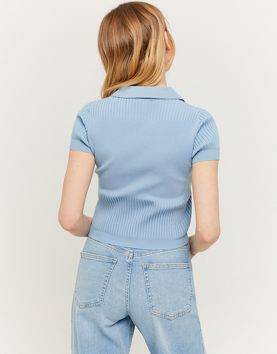 Niebieski top z dekoltem w serek | TALLY WEiJL