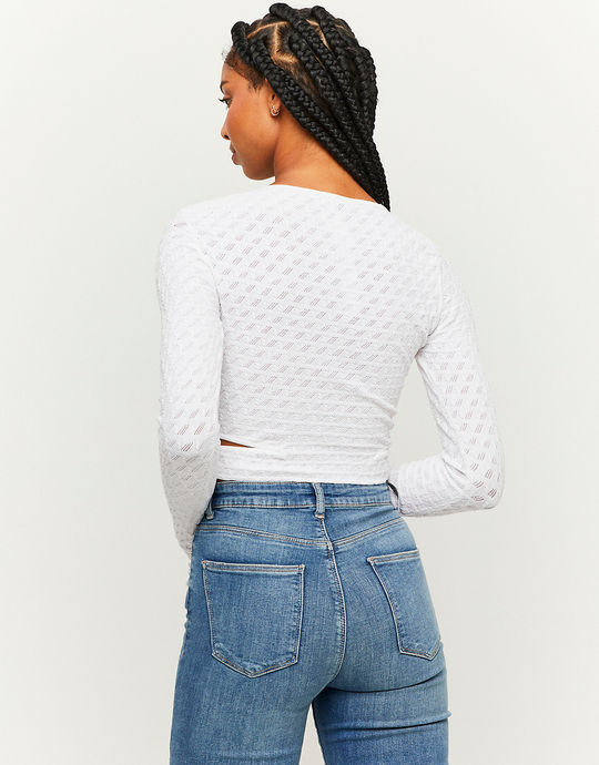 White Cut Out Fitted Jumper | TALLY WEiJL