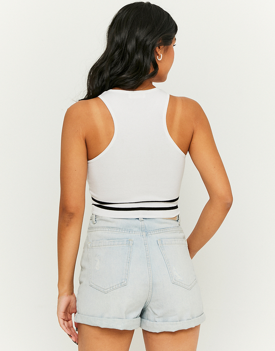 Dzianinowy krótki top w paski | TALLY WEiJL