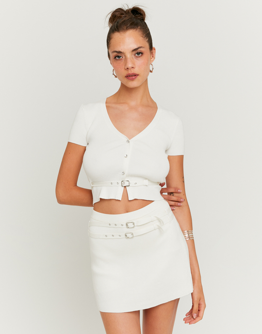 Cardigan Blanc en Maille | TALLY WEiJL