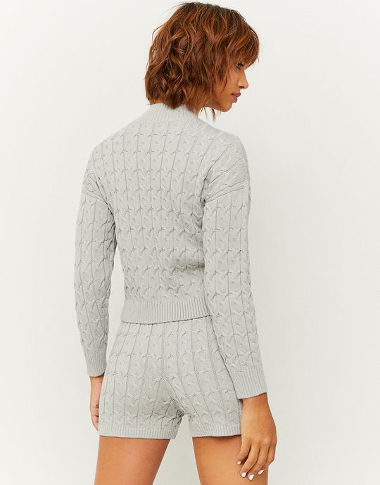 Shorts In Maglia A Vita Alta Grigi  | TALLY WEiJL